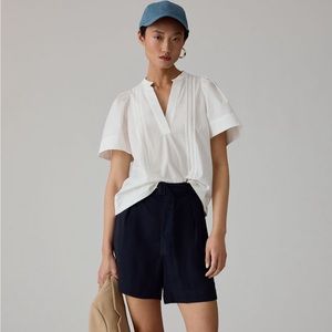 Anthropologie Maeve Poplin Pintuck Blouse